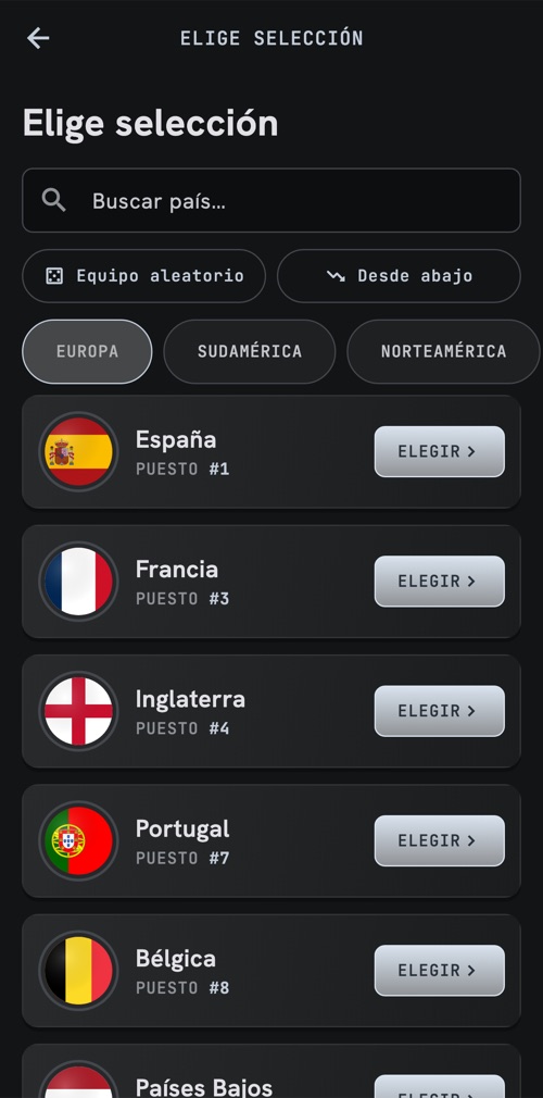 Todas las selecciones